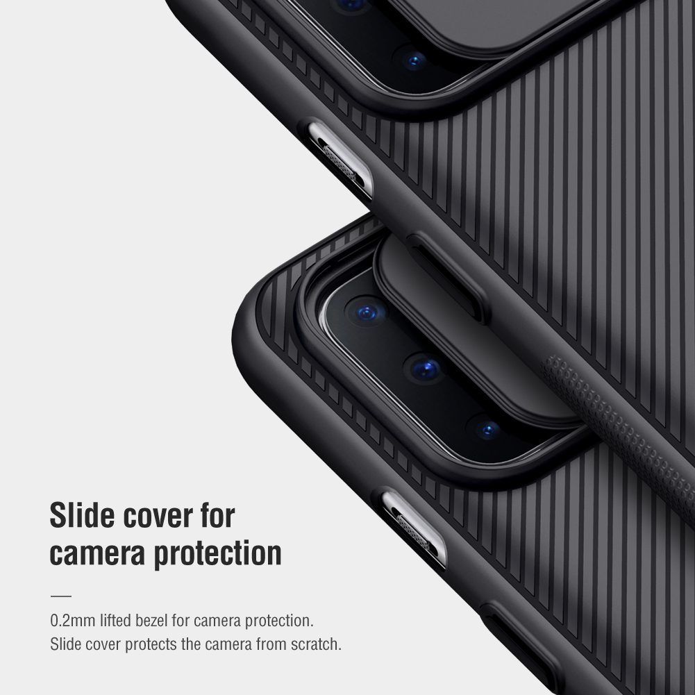 Case de Camshield de Nillkin Para la Cubierta Del Teléfono Del Teléfono de PC Dura OnePlus 8T Cubierta de la Superficie de Goma + la Cubierta Del Control Deslizante de la Cámara