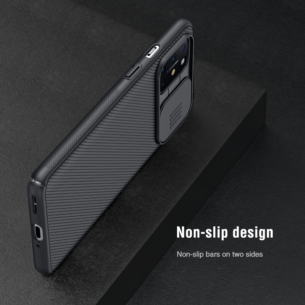 Étui Nillkin Camshield Pour le Couvercle de Protecteur de Téléphone pc Dur OnePlus 8T Surface Caoutchoutée + Couvercle de Curseur de Caméra