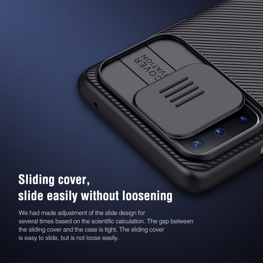 Case de Camshield de Nillkin Para la Cubierta Del Teléfono Del Teléfono de PC Dura OnePlus 8T Cubierta de la Superficie de Goma + la Cubierta Del Control Deslizante de la Cámara