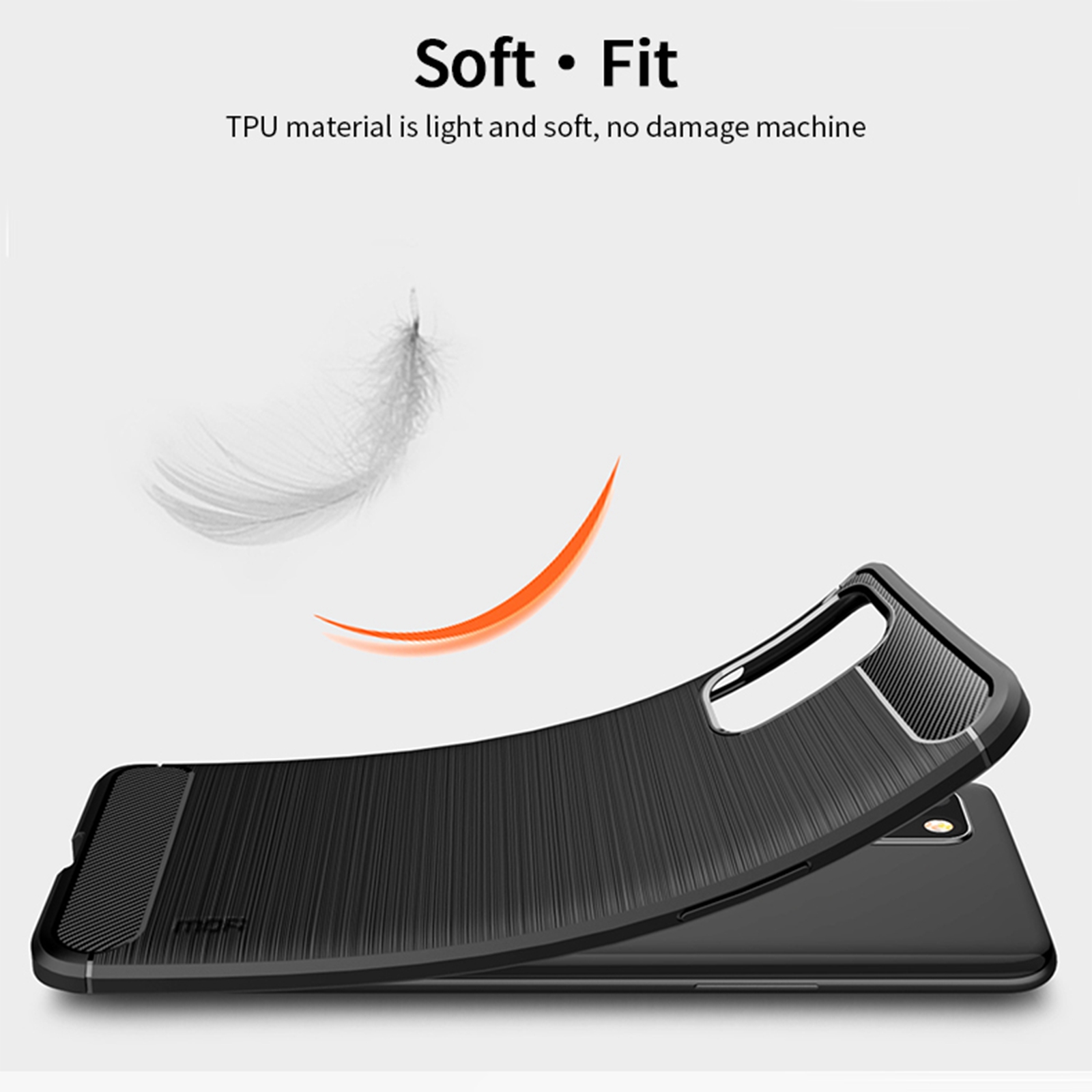 MOFI Soft TPU Fibre Carbone Back Back Pour OnePlus 8T - le Noir