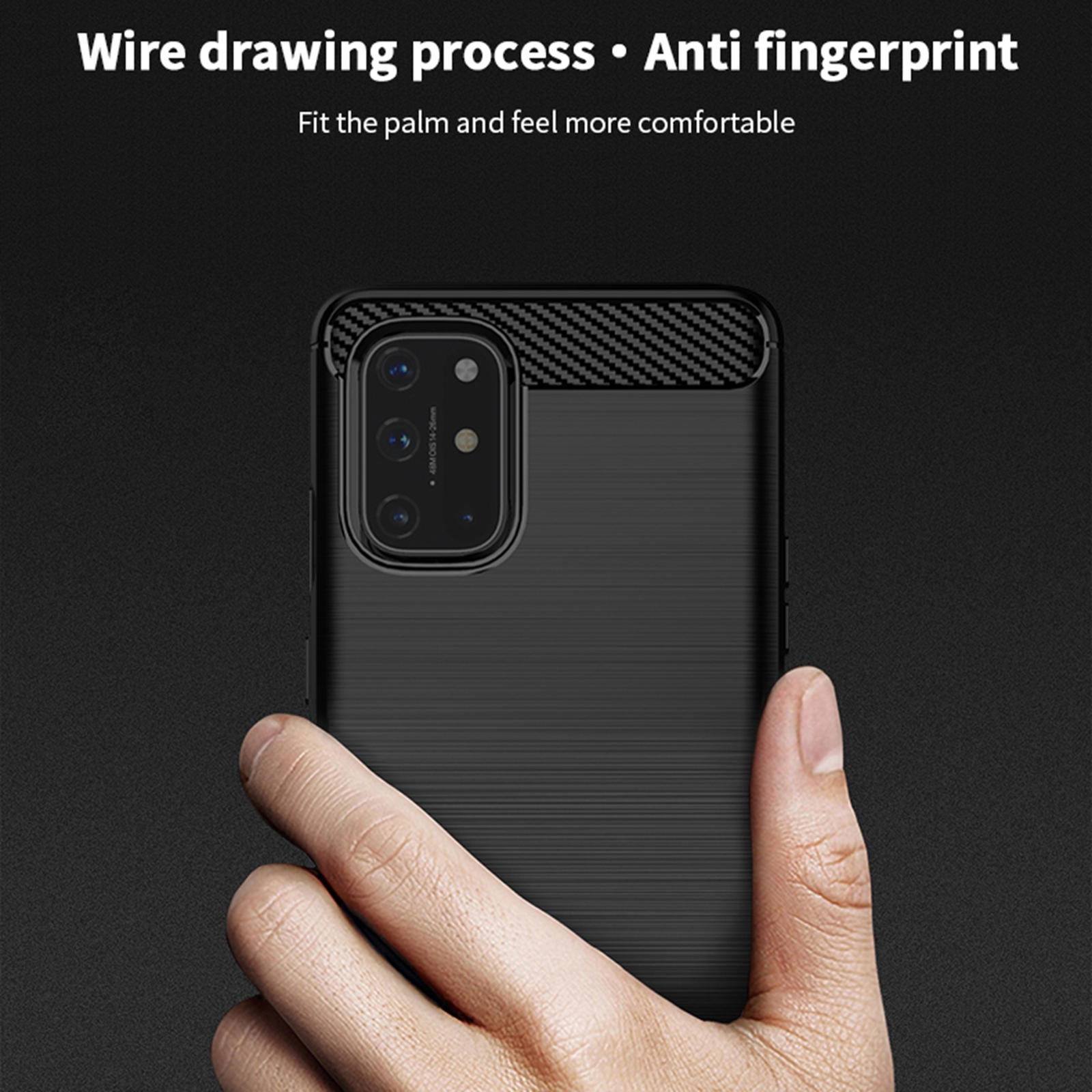 MOFI Soft TPU Carber Back Case Para OnePlus 8T - Preto