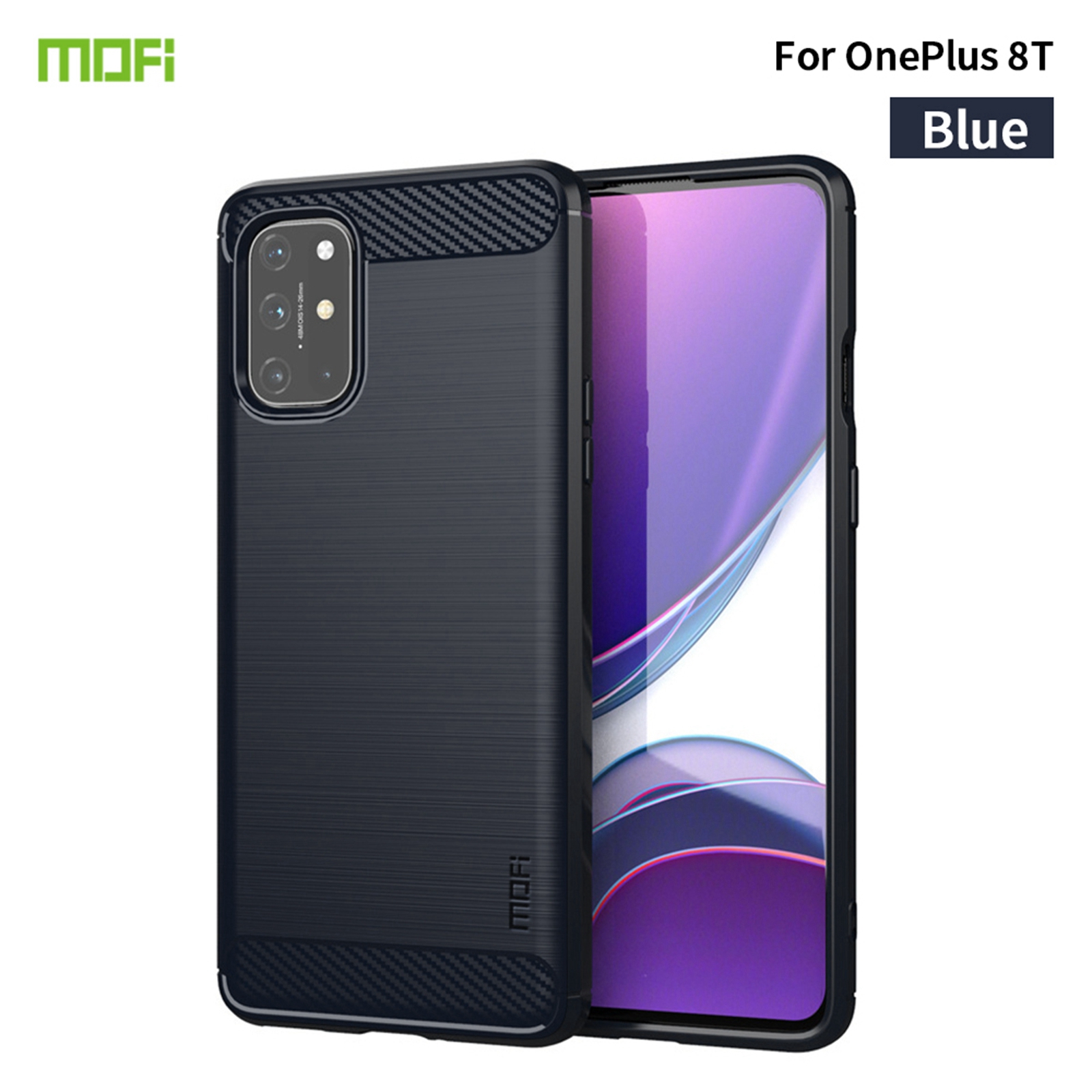 MOFI Soft TPU Carbonfaser -rückfall Für OnePlus 8T - Schwarz