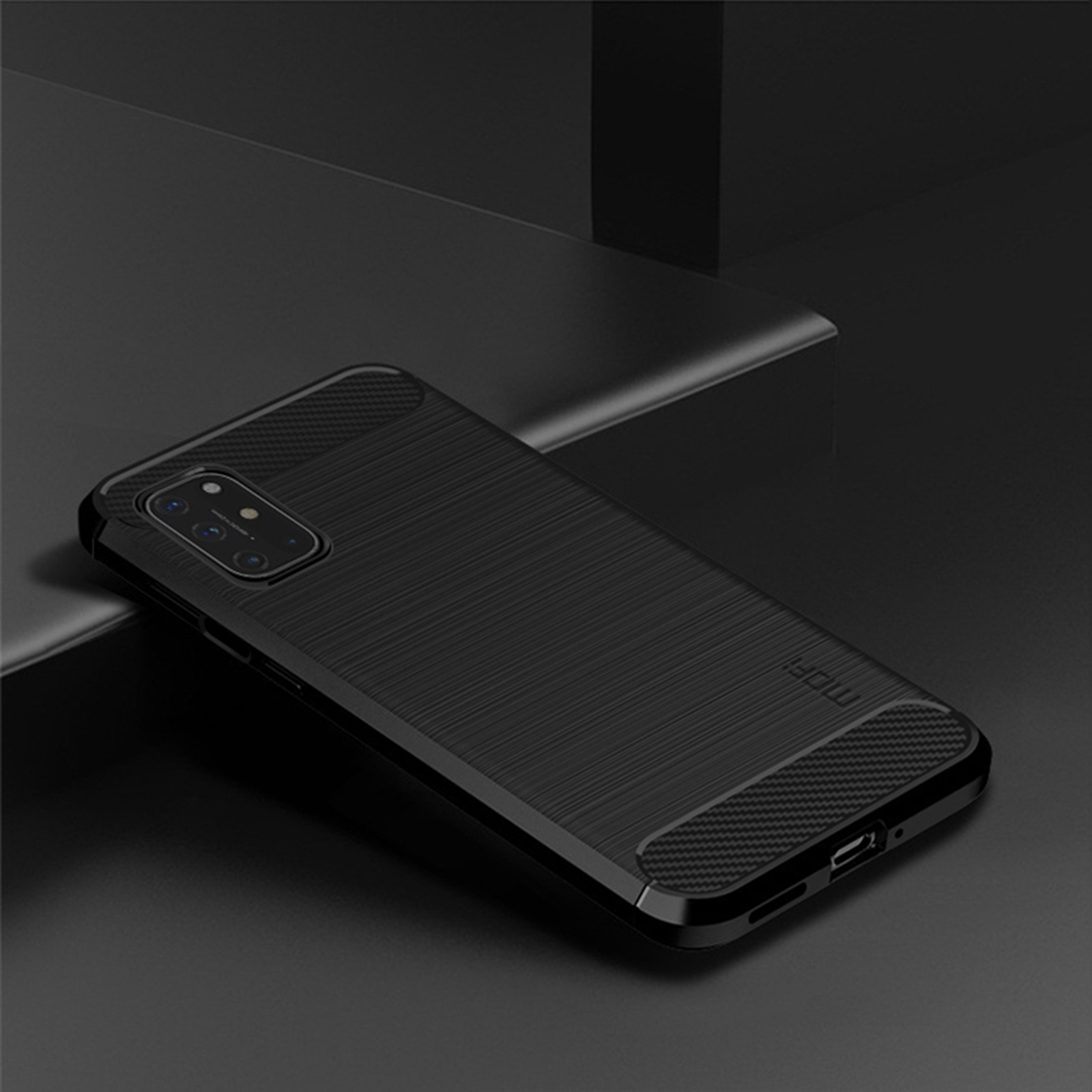 MOFI Soft TPU Fibre Carbone Back Back Pour OnePlus 8T - le Noir