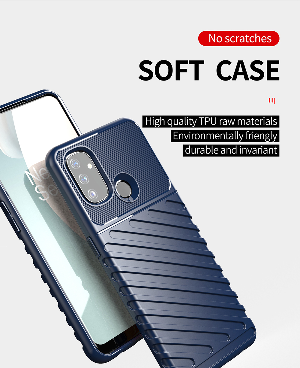 Thunder Series Twill Texture TPU Телефона Для OnePlus Nord N100 - Черный