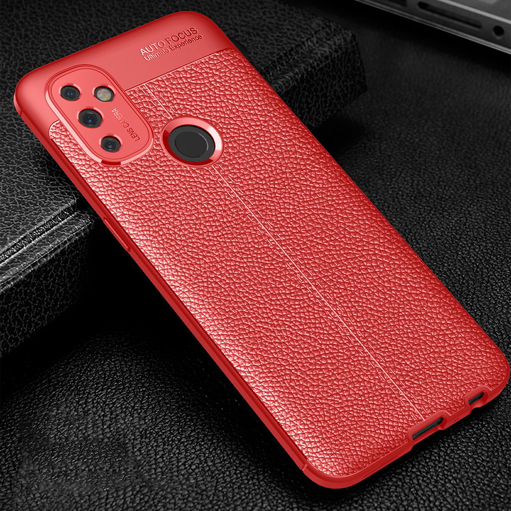 Текстура Litchi Tpu Case Для OnePlus Nord Nord N100 Защитная Обложка - Синий