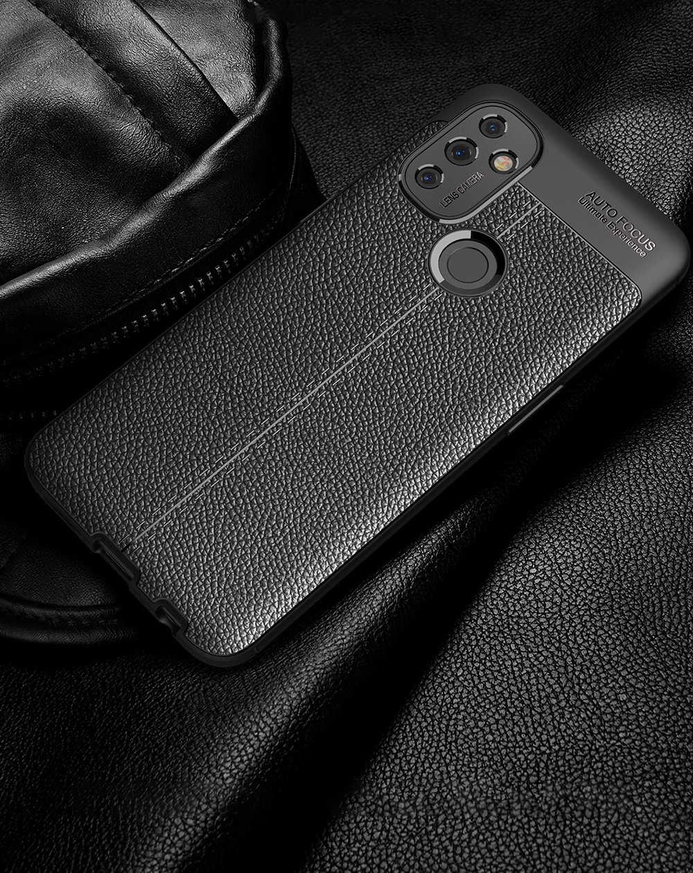 Litchi Texture TPU Case Para OnePlus Nord N100 Tampa de Proteção - Azul