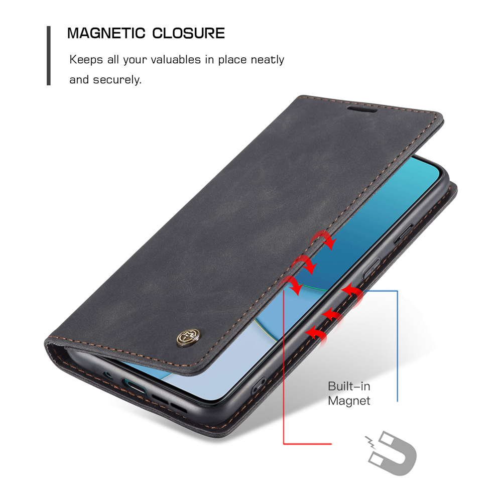 Caseme 013 Series Case de Billetera de Cuero Autoabsorbido Automáticamente Para OnePlus 8T - Negro