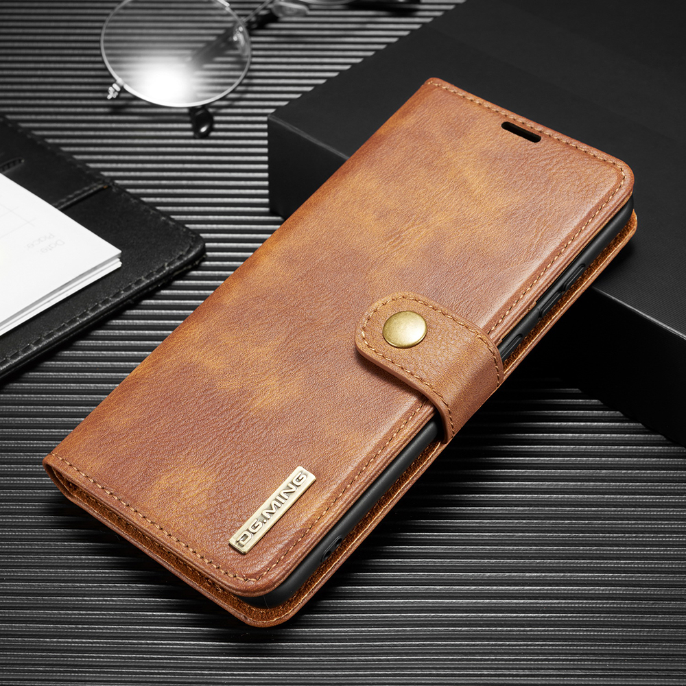 Dg.. Ming Wallet Split Couro Capa Destacável 2-em-1 PC Voltar Caso Para ONEPLUS 8T - Preto