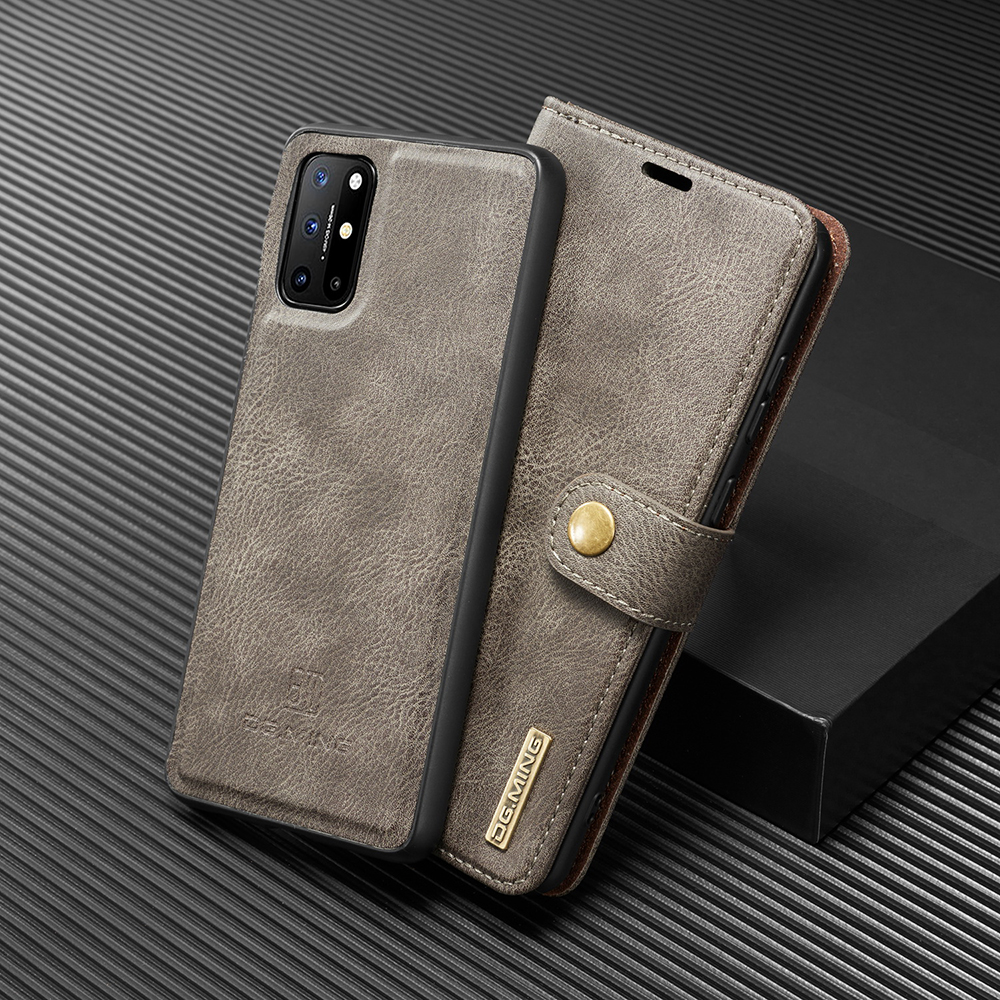 Dg.. Ming Wallet Split Couro Capa Destacável 2-em-1 PC Voltar Caso Para ONEPLUS 8T - Preto