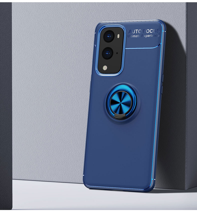 Weiche Tpu-abdeckung [eingebautes Magnetblech] Mit Metallring-kickstand Für OnePlus 9 Pro - Rot