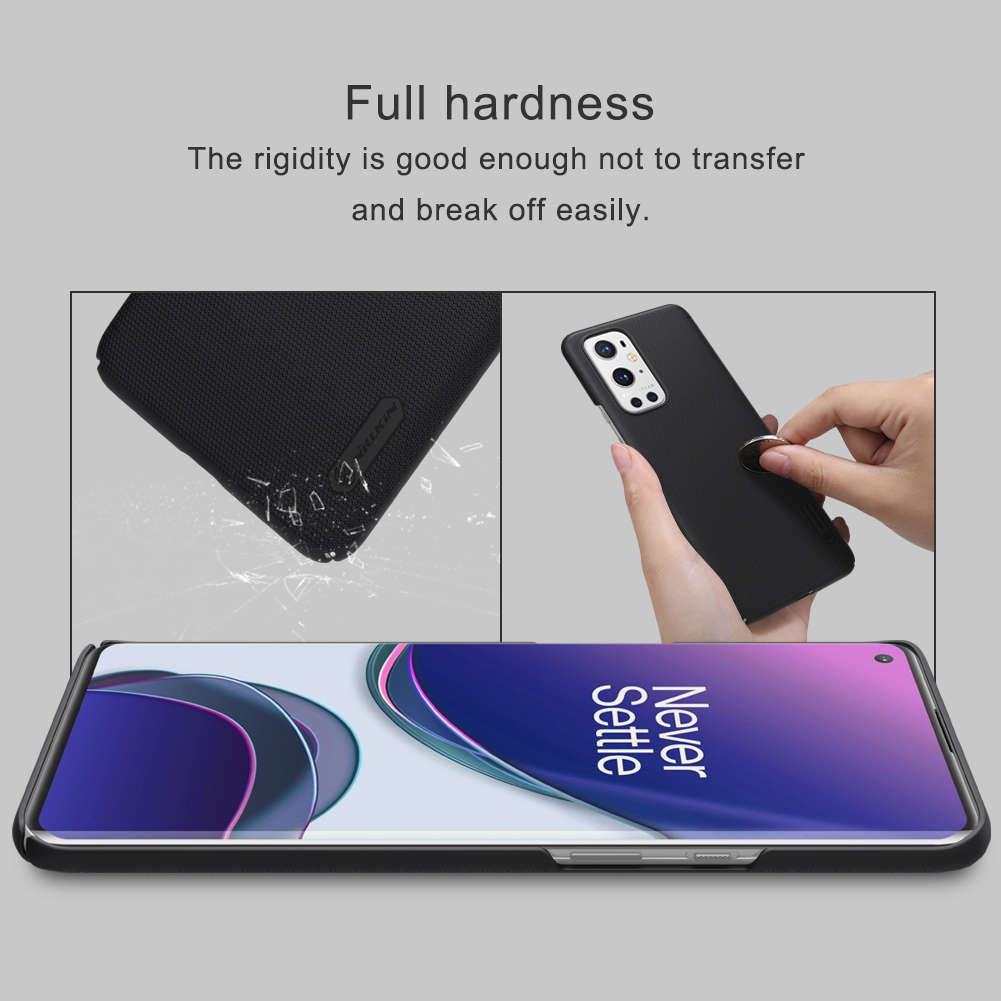 Nillkin Super Frosted Shield Series Series PC PC Телефона Для OnePlus 9 Pro - Черный