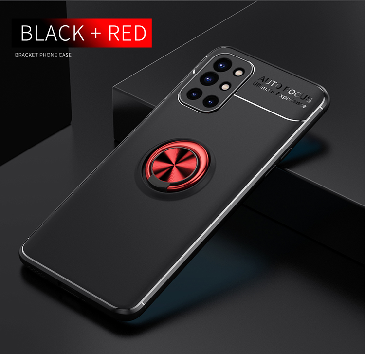 Coperchio Della Custodia Del Telefono TPU Dell'anello di Metallo [foglio Magnetico Incorporato] Per OnePlus 9R - Nero