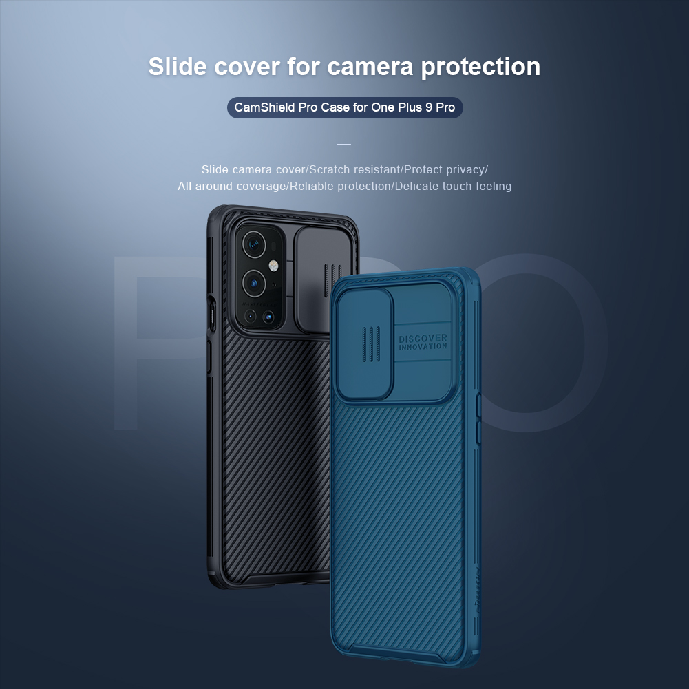 Nillkin Camshield Pro Case Pour OnePlus 9 Pro Hybrid PC + TPU Protection de Protection de la Caméra Couvercle - le Noir