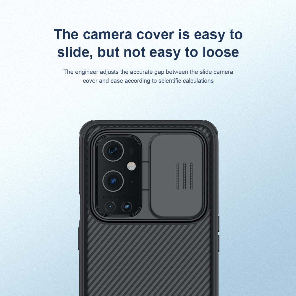 Nillkin Camshield Pro Case Pour OnePlus 9 Pro Hybrid PC + TPU Protection de Protection de la Caméra Couvercle - le Noir