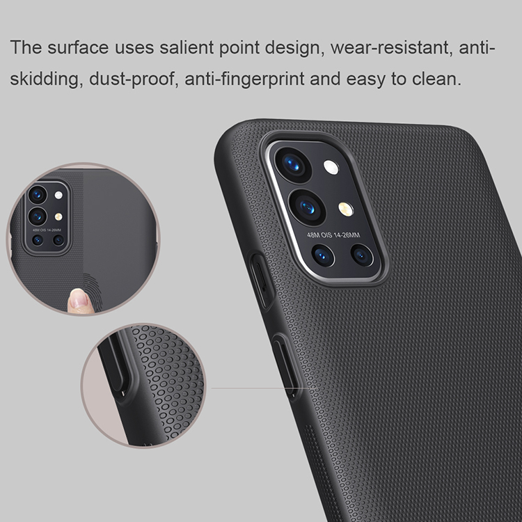 Nillkin Super Frosted Shield Series Matte Superficie PC Funda De La Cubierta De La PC Para OnePlus 9R - Negro