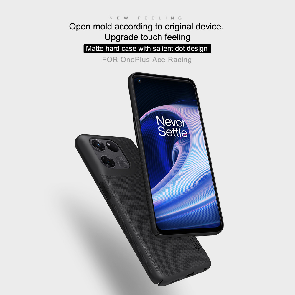 Nillkin Per OnePlus Ace Racing 5G Shield Shield Shield Custodia Per PC Duro da Scratch Back Cover - Nero