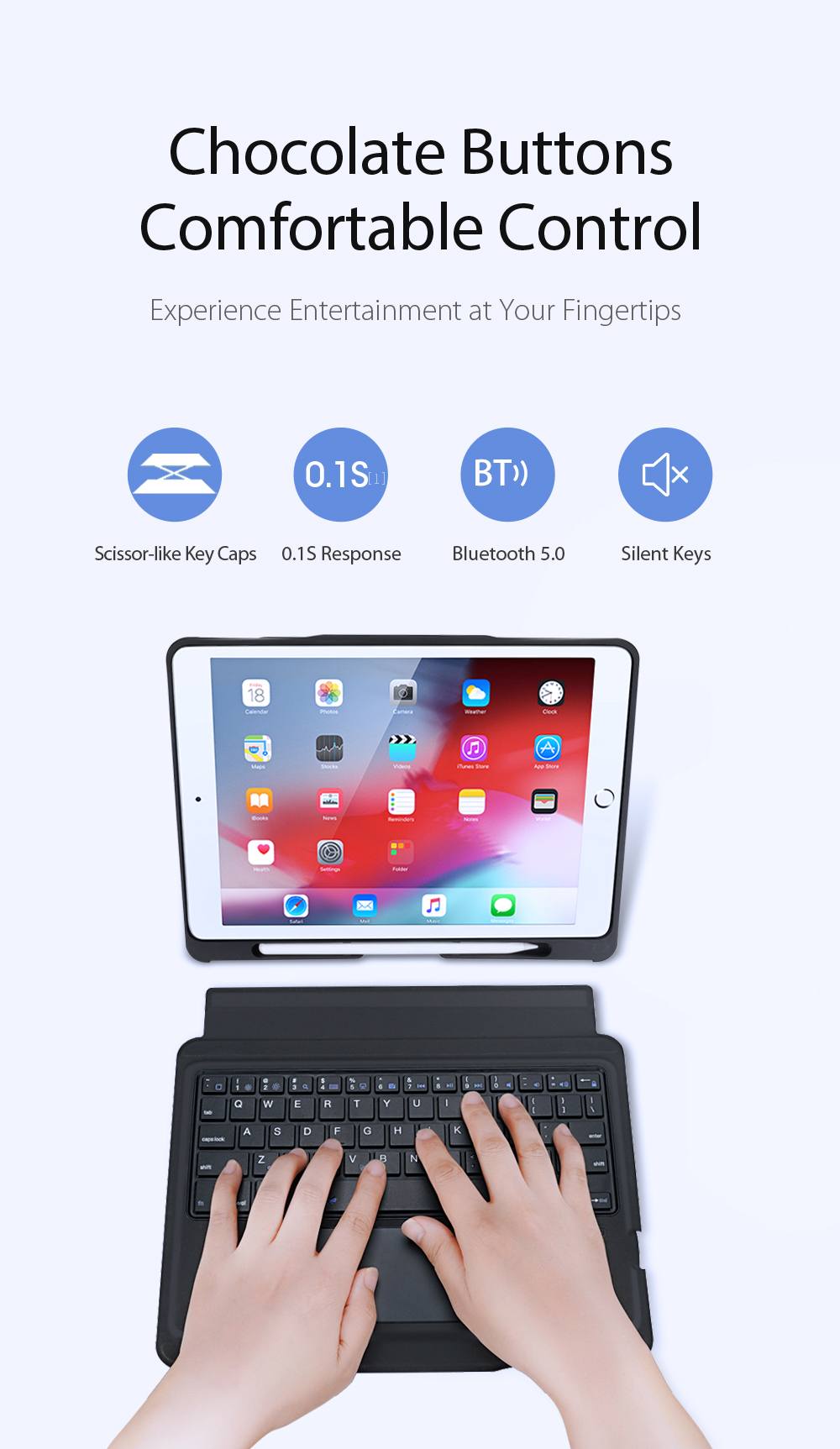 Dux Ducis Bluetooth Clavier Cas De Protection Pour IPad 10.2 (2021) / (2020) / (2019) / Air 10,5 Pouces (2019) / Pro 10.5-pouces (2017)