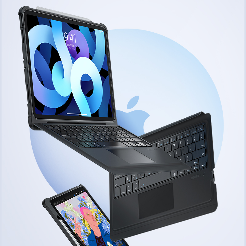 BENKS Multi-functional Bluetooth Keyboard Leather Cover with Touch Pad for iPad 10.2 (2020)/(2019)/iPad Pro 10.5-inch (2017)/iPad Air 10.5 inch (2019)-2