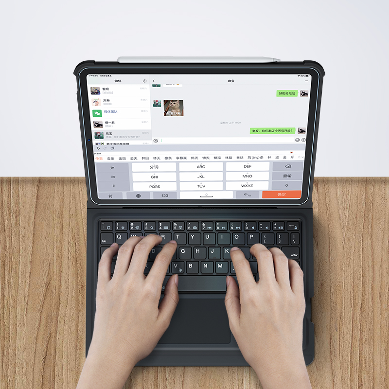 BENKS Multi-functional Bluetooth Keyboard Leather Cover with Touch Pad for iPad 10.2 (2020)/(2019)/iPad Pro 10.5-inch (2017)/iPad Air 10.5 inch (2019)-4