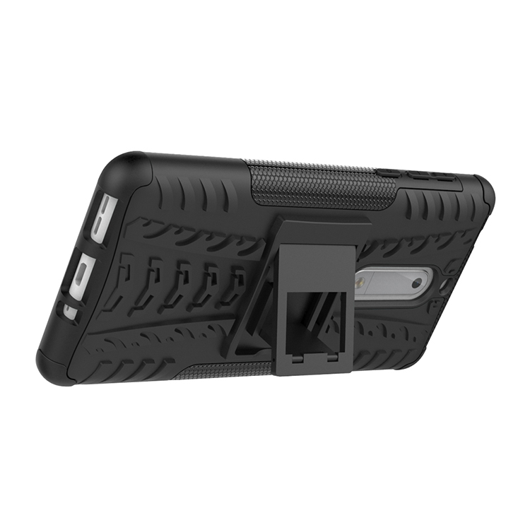 Für Nokia 5 Anti-slip-pc + Tpu-combo-telefonhülle Mit Kickstand - Grün