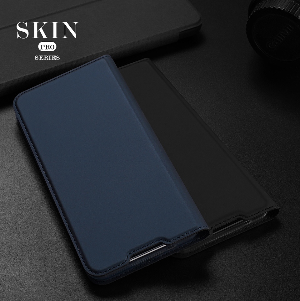 DUX DUCIS Skin Pro Series for Nokia C21 PU Leather Folio Flip Phone Case Magnetic Closure Cover with Card Slot Stand - Blue-10