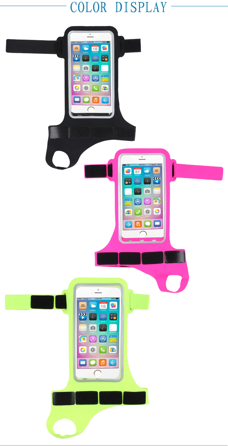 Universelle 6 -zoll -smartphones Wasserdichte Sport -nylon -armband -hülle Mit Fingerloch Für Fitness Und Radfahren - Schwarz