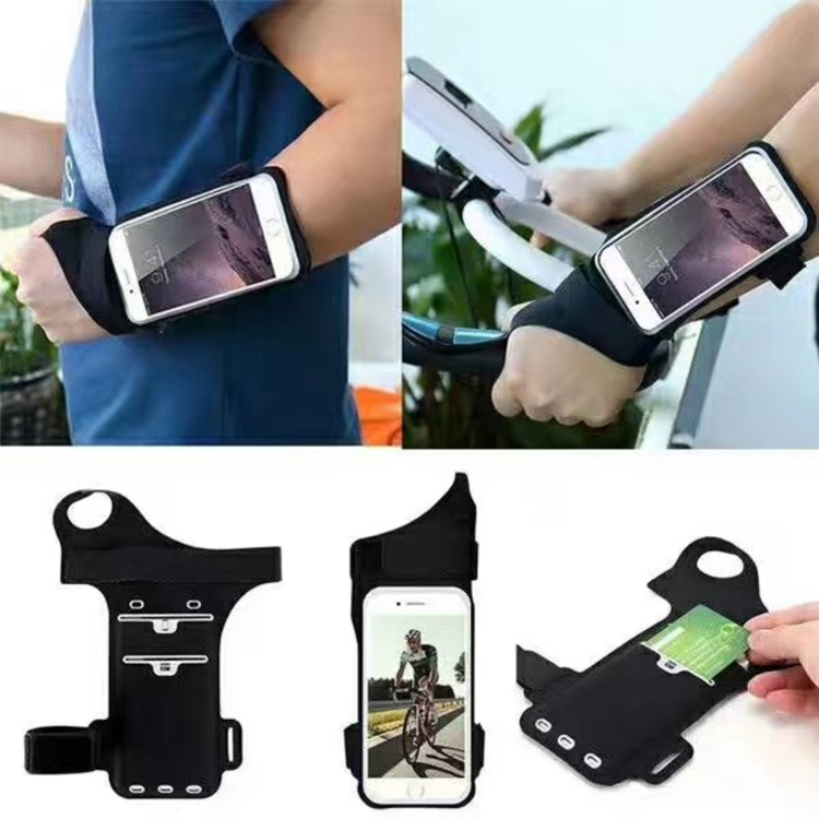 os Smartphones Universais de 6 Polegadas Esportes de Nylon Braçadeira de Nylon Com Orifício Para Executar Fitness e Ciclismo - Preto