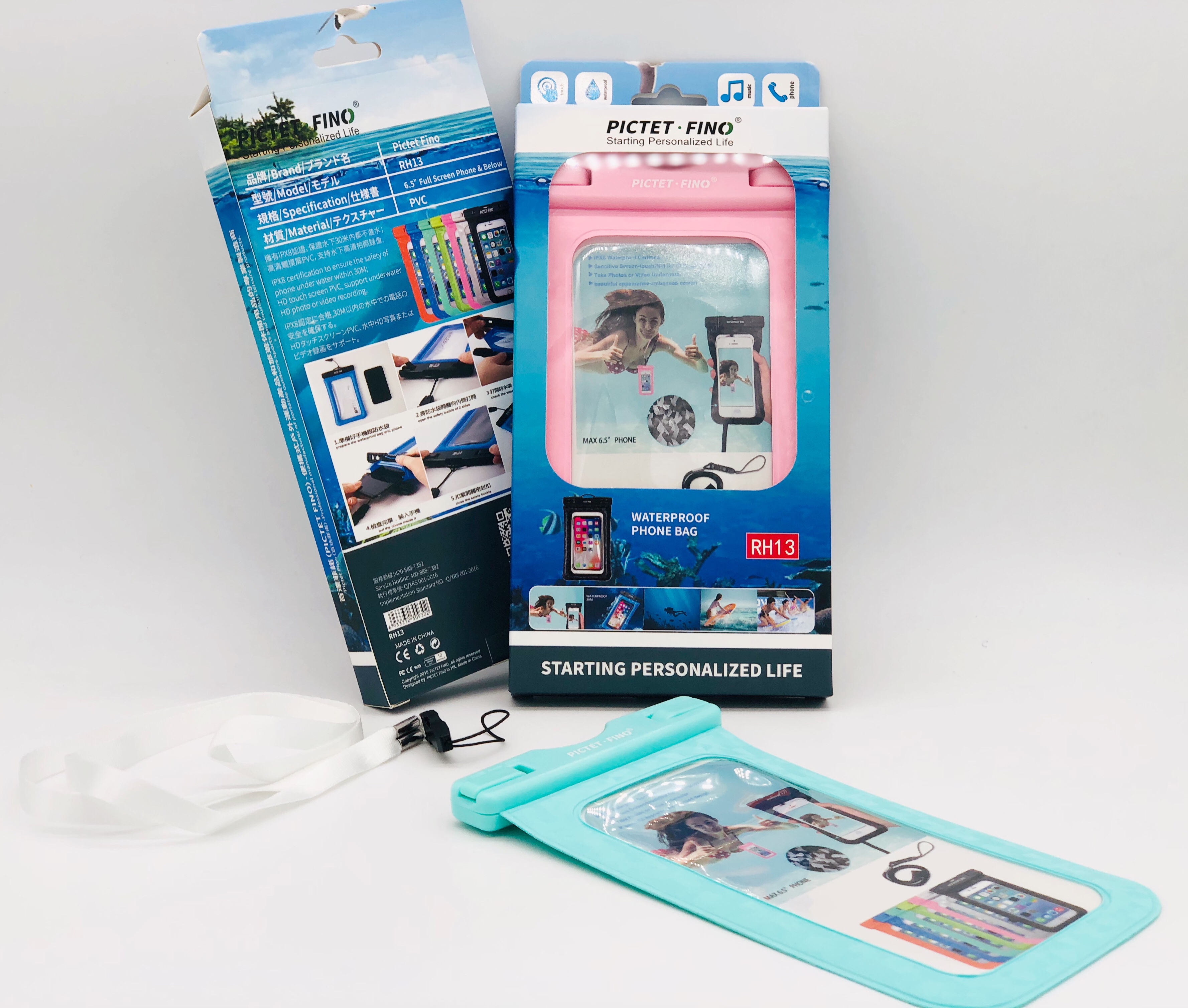 PICTET.FINO RH13 Universal Waterproof Pouch Plastic PVC Case Bag for