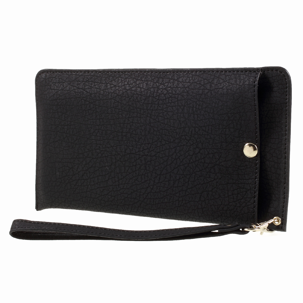 Bark Texture Leather Universal Pouch Handbag for Samsung A9/Sony XA Ultra Etc - Black-1