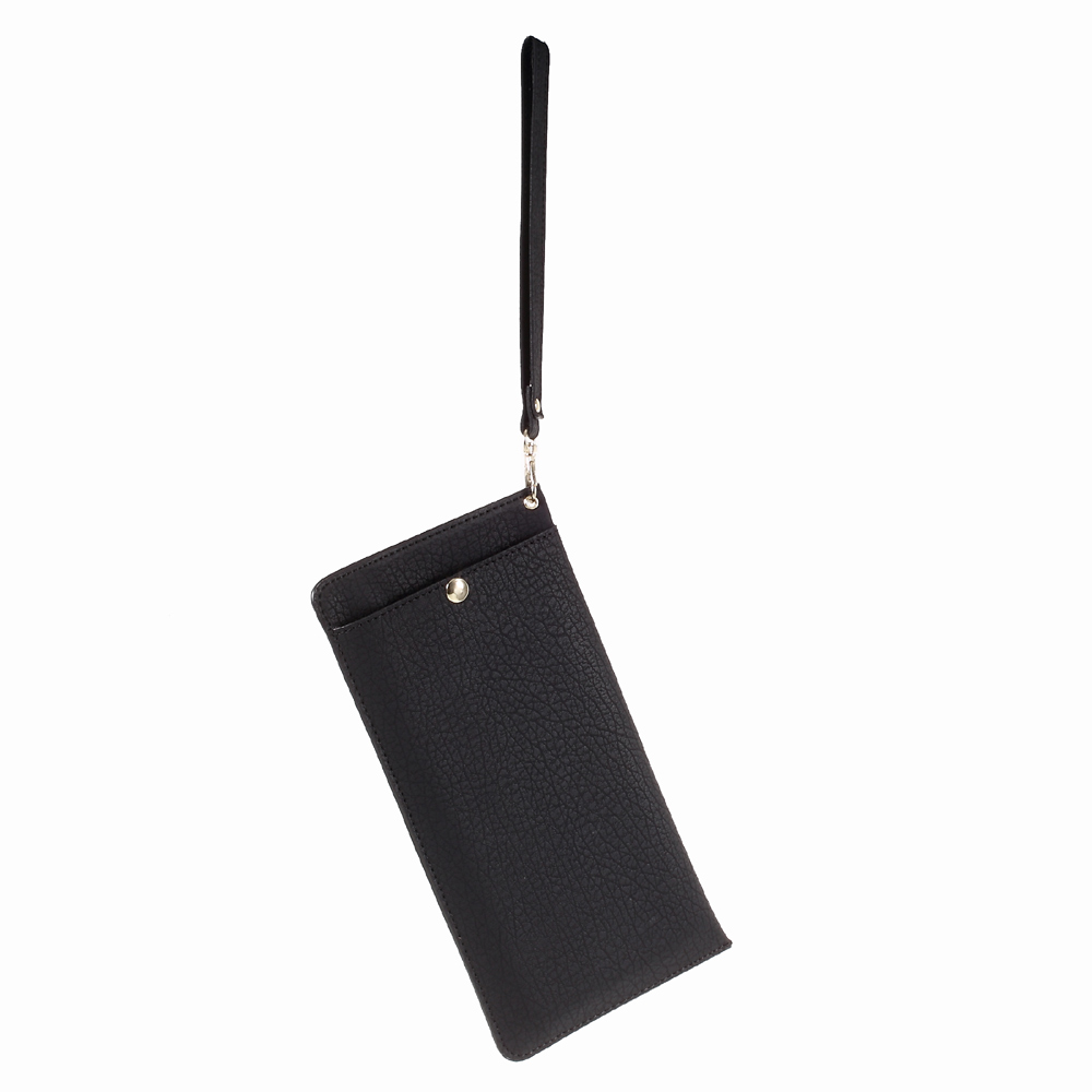 Bark Texture Leather Universal Pouch Handbag for Samsung A9/Sony XA Ultra Etc - Black-11