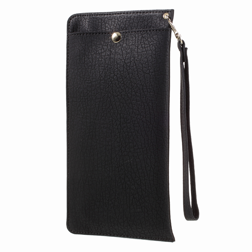Bark Texture Leather Universal Pouch Handbag for Samsung A9/Sony XA Ultra Etc - Black-2
