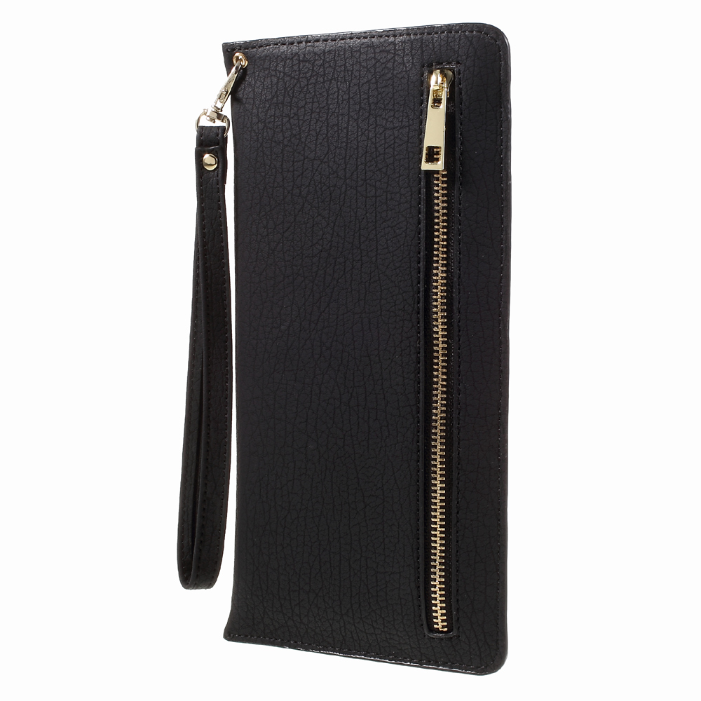 Bark Texture Leather Universal Pouch Handbag for Samsung A9/Sony XA Ultra Etc - Black-3