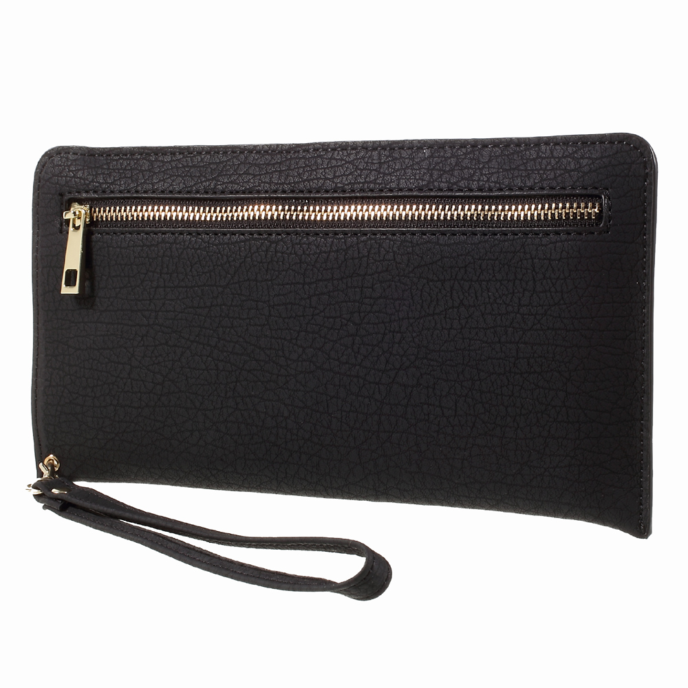 Bark Texture Leather Universal Pouch Handbag for Samsung A9/Sony XA Ultra Etc - Black-4