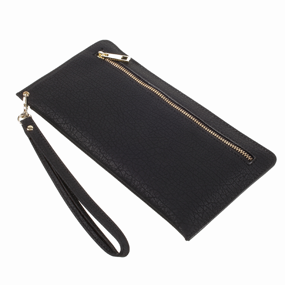 Bark Texture Leather Universal Pouch Handbag for Samsung A9/Sony XA Ultra Etc - Black-5