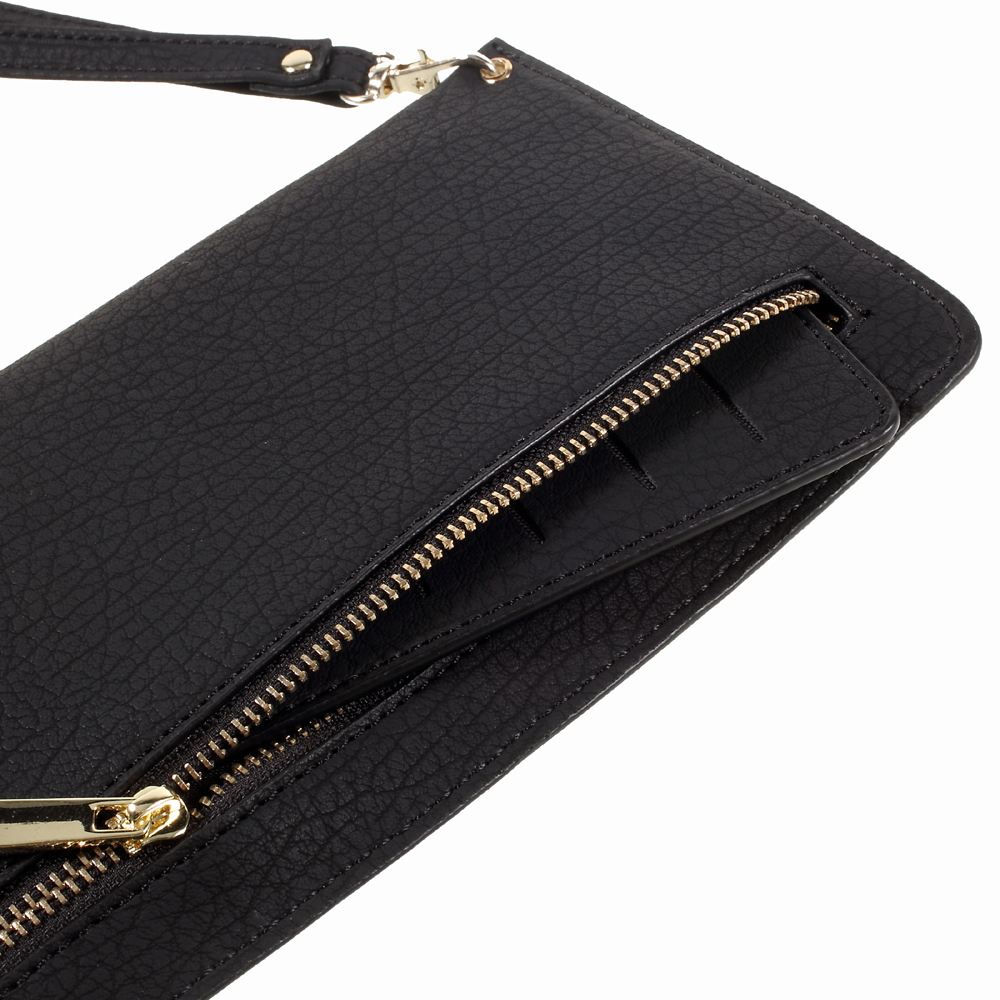 Bark Texture Leather Universal Pouch Handbag for Samsung A9/Sony XA Ultra Etc - Black-7