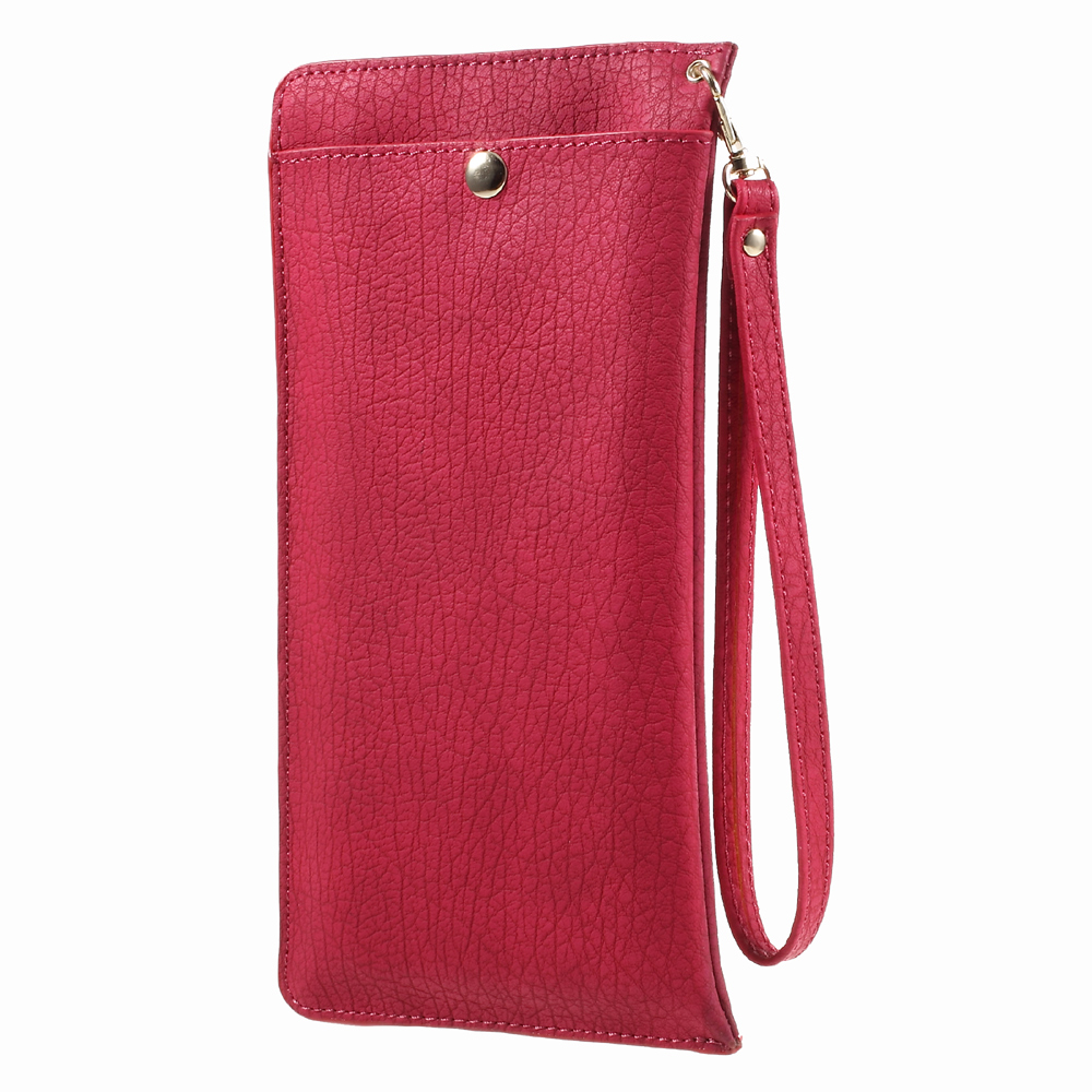 Universal PU Leather Pouch Cover Bag para Samsung A9/Sony XA Ultra Etc - vermelho-2