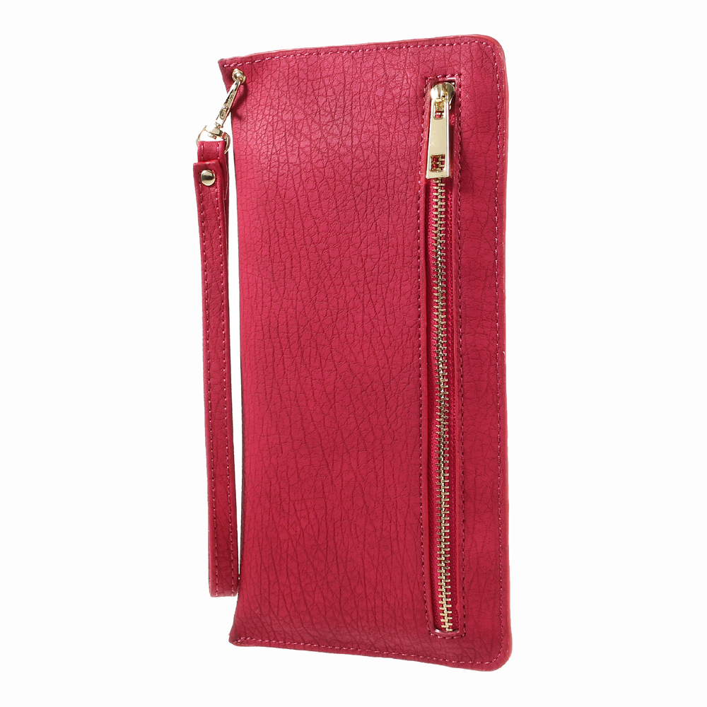 Universal PU Leather Pouch Cover Bag para Samsung A9/Sony XA Ultra Etc - vermelho-3