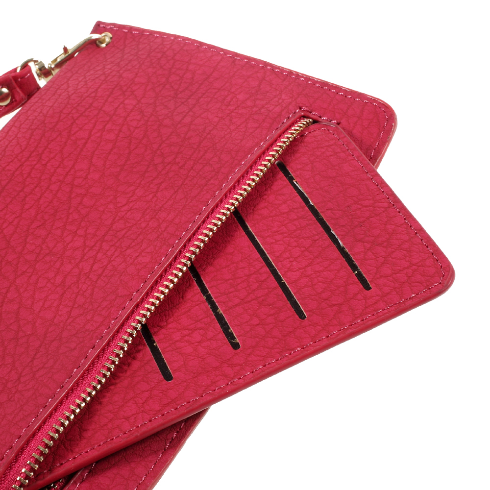 Universal PU Leather Pouch Cover Bag para Samsung A9/Sony XA Ultra Etc - vermelho-7