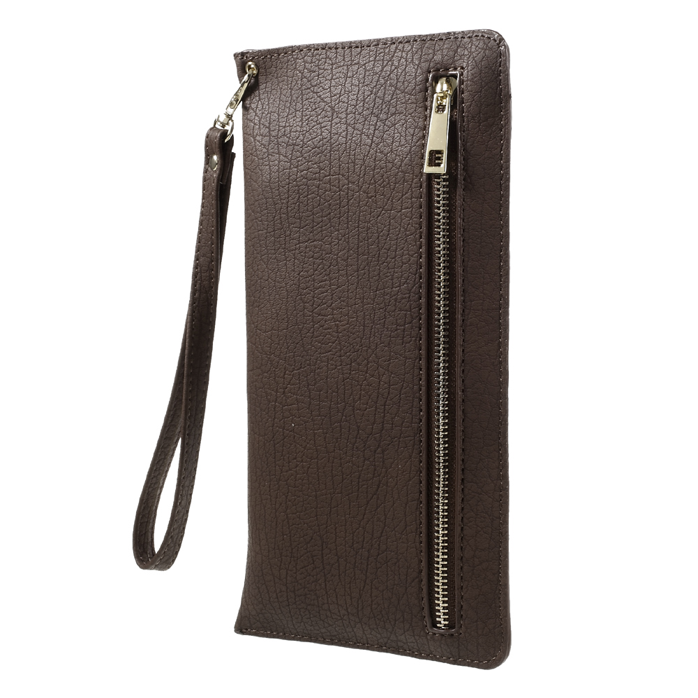 Universal PU Leather Pouch Handbag for Samsung A9/Sony XA Ultra Etc - Brown-2