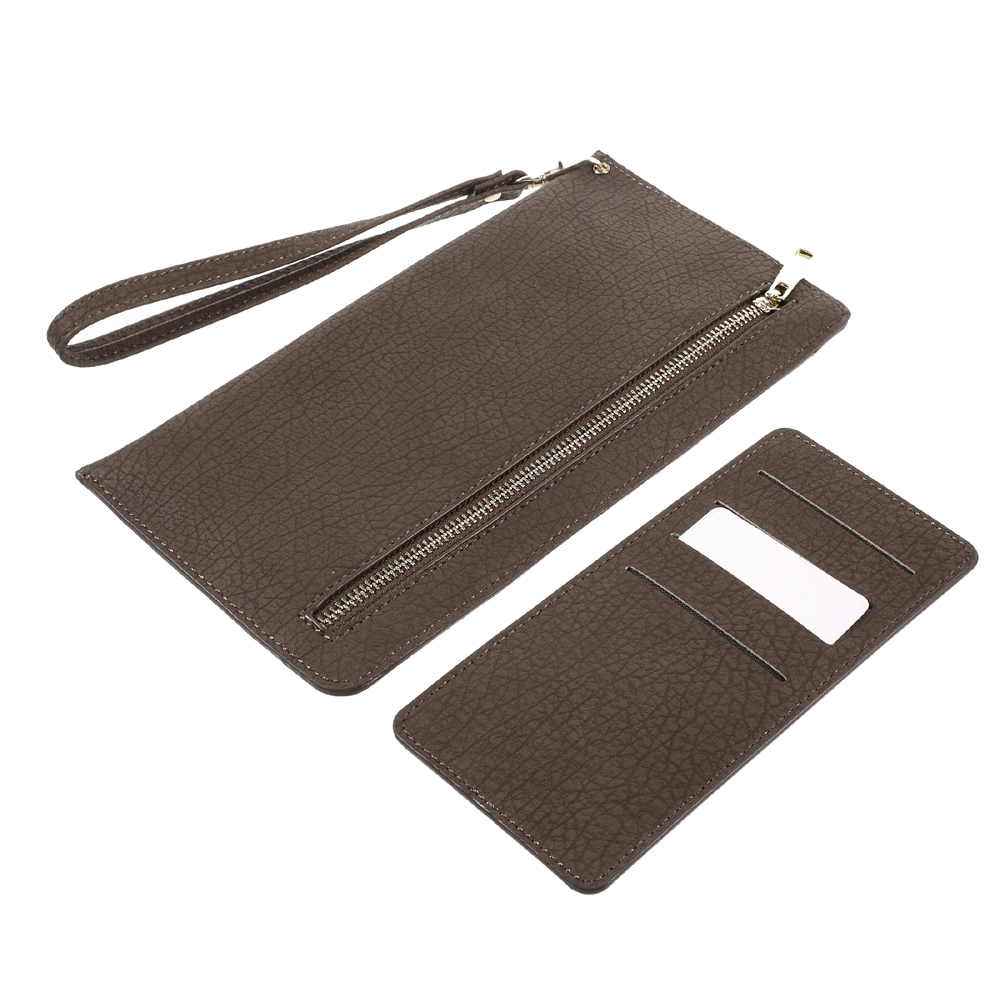 Universal PU Leather Pouch Handbag for Samsung A9/Sony XA Ultra Etc - Brown-9