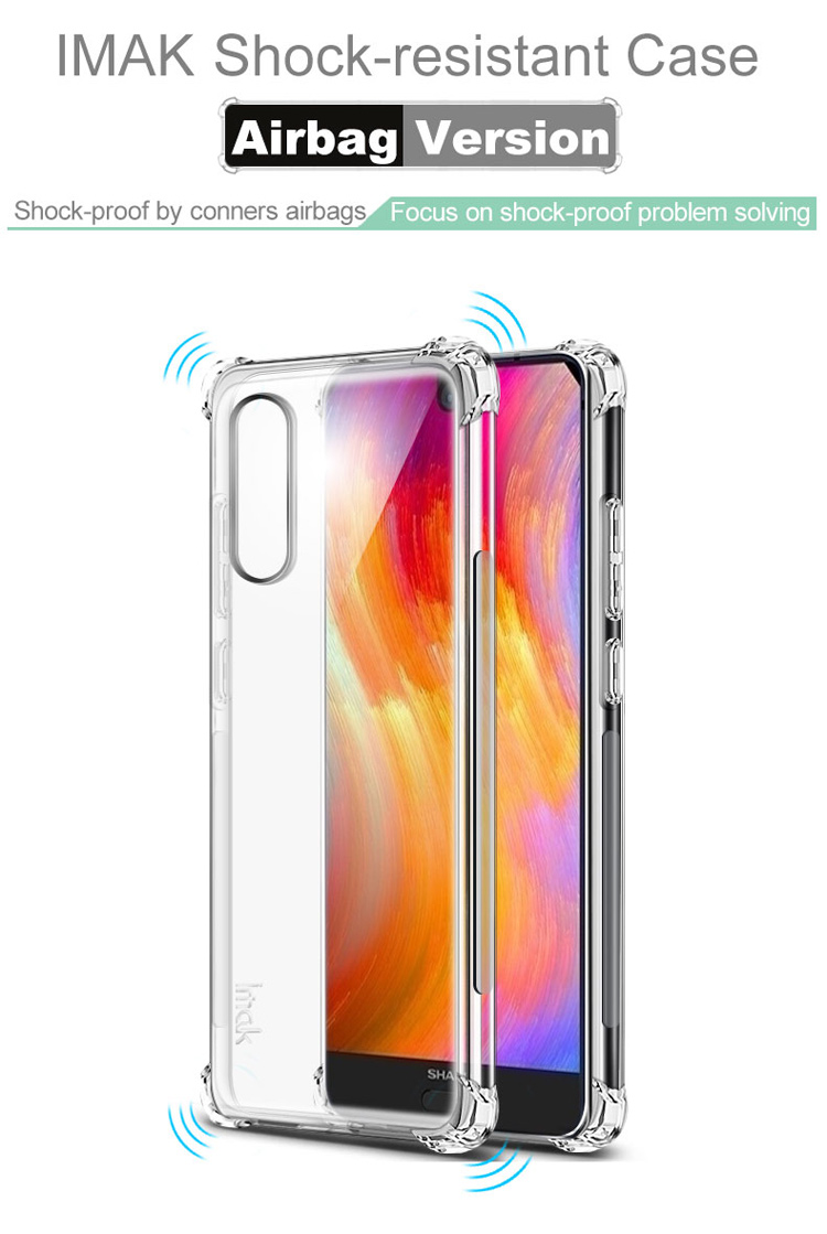 Versione Immak Slim Clear Shockproof TPU Custodia Mobile Per Pellicola di Schermo Aquos S2 + - Trasparente