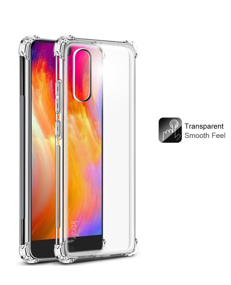 Versione Immak Slim Clear Shockproof TPU Custodia Mobile Per Pellicola di Schermo Aquos S2 + - Trasparente