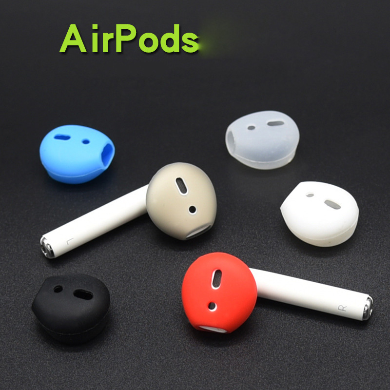 Für Apple AirPods 4-in-1-Zubehör Stoßdämpfe Silikon-Schutzabdeckung + Halsriemen + Kopfhörerhalter + Earmud-Abdeckung - Schwarz