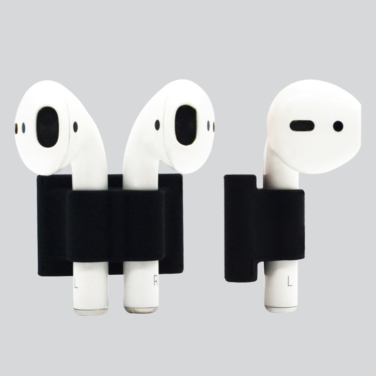 Para APPLE AIRPODS 4-em-1 Acessórios Protetor De Caso De Silicone À Prova De Choque + Alça De Pescoço + Titular Do Fone De Ouvido + Tampa Do Earbud - Branco