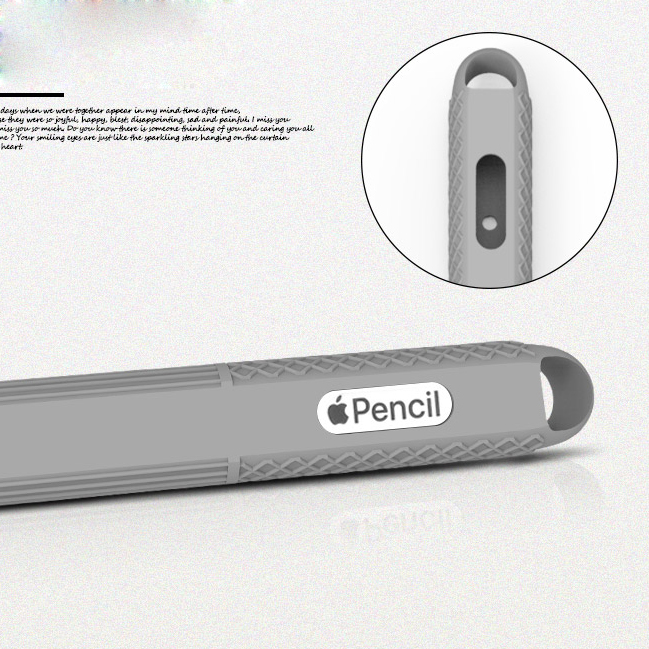 Titular de Tampa de Silicone Tampa Anti-arranhão Protetora Para Apple Pencil 2 - Cinza