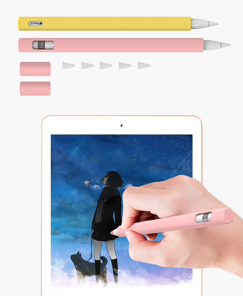 Love Mei Para Apple Pencil (2ª Generación) Caso de Protección Triangular de Silicona Táctil - Azul