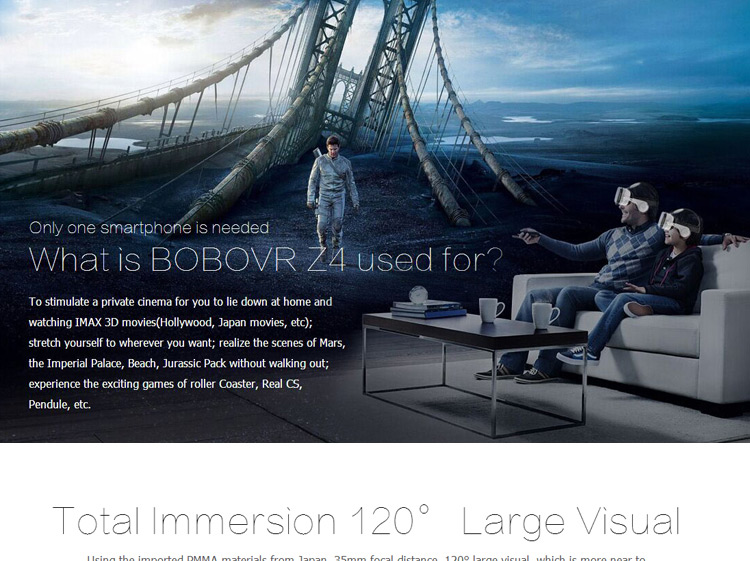XIAOZHAI BOBOVR Z4 3D Virtual Reality Glasses Private Theater for iPhone 6s/Samsung S7 Etc - White-14