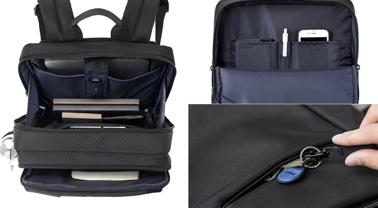 XIAOMI Classique Business Style Hommes Ordinateur Portable Sac À Dos 17L - Noir-5