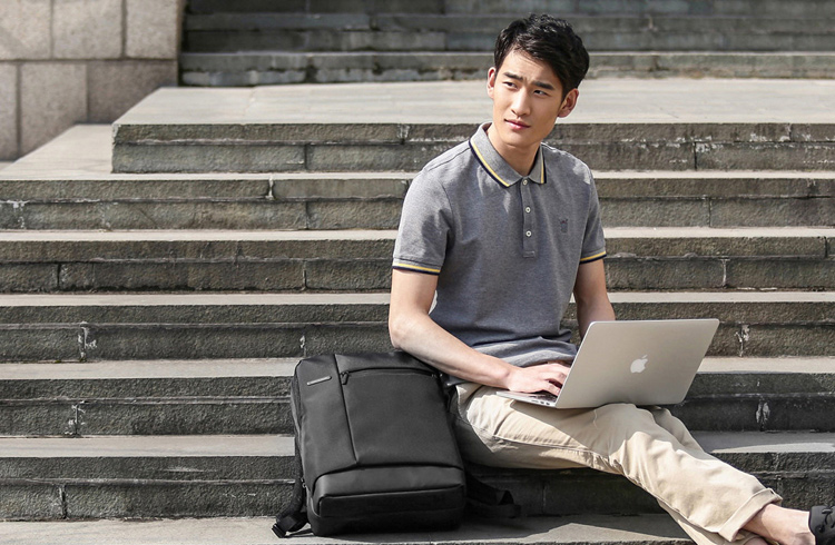 XIAOMI Classique Business Style Hommes Ordinateur Portable Sac À Dos 17L - Noir-9