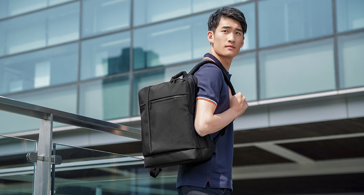 XIAOMI Classique Business Style Hommes Ordinateur Portable Sac À Dos 17L - Noir-2